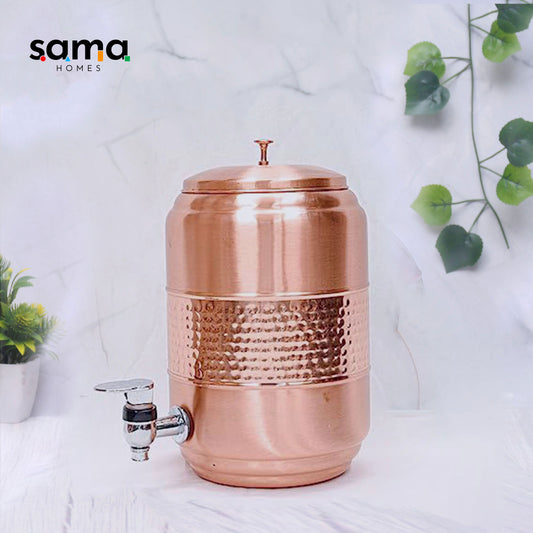 Pure Copper 5 Litre Half Hammered Water Dispenser (Matka) 5000ML - Sama Homes