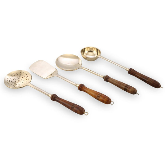 Handcrafted Brass Cooking Cutlery Set | Eco-Friendly Kitchen Tools for Culinary Artistry | Durable, Stylish & Sustainable Utensils - Sama Homes