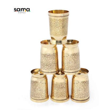 Handcrafted Brass Drinking Glass | Vintage Style Copperware | Eco-Friendly Barware for Home and Events - Sama Homes