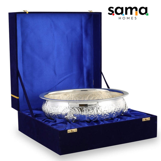 Brass Ganesh Urli with Velvet Box - Sama Homes