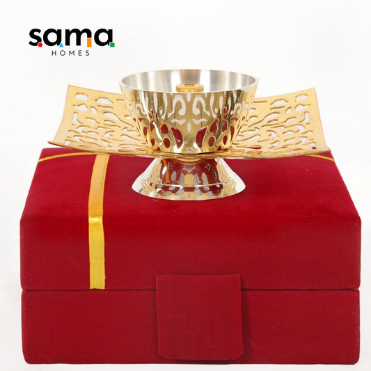 Brass Jaali Oil Lamp [Deepak] - Sama Homes