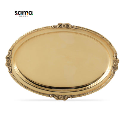 Brass Oval Serving Plate 9" - Sama Homes