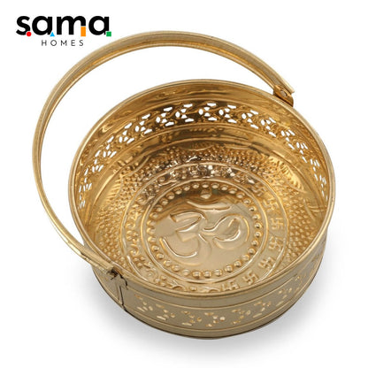 Brass Pooja / Worship Basket - Sama Homes
