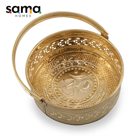 Brass Pooja / Worship Basket - Sama Homes