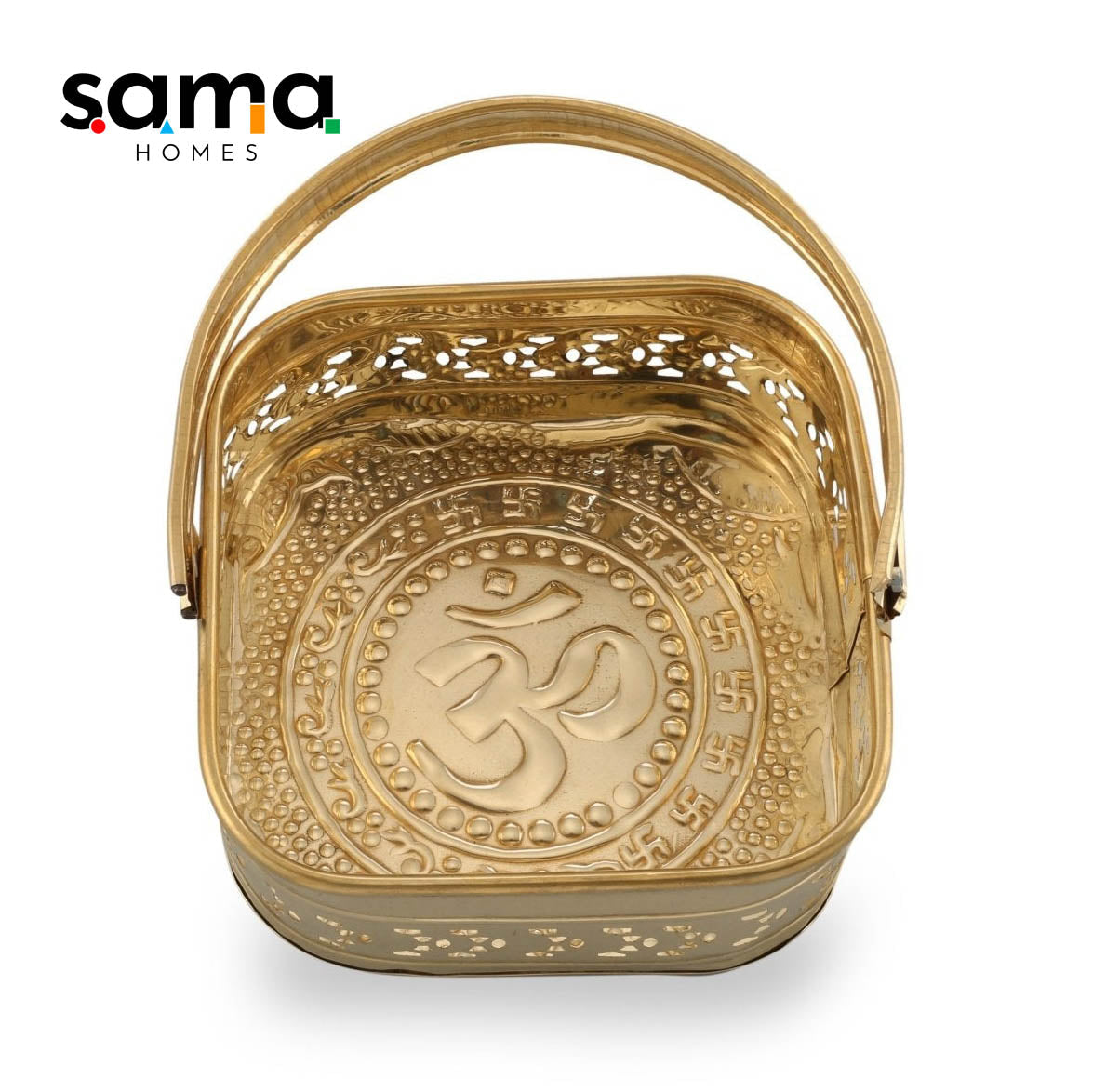 Brass Pooja / Worship Basket - Sama Homes - Image 3