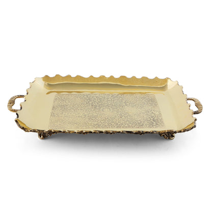 Brass Rectangular Fruit Serving Tray - Sama Homes