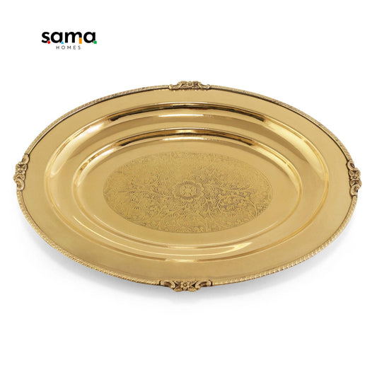 Brass Rice Serving Plate - Sama Homes