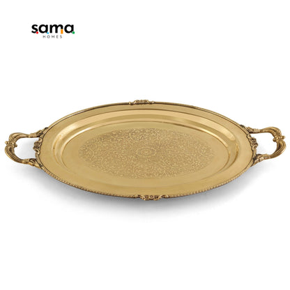 Brass Serving Tray with Handle - Sama Homes