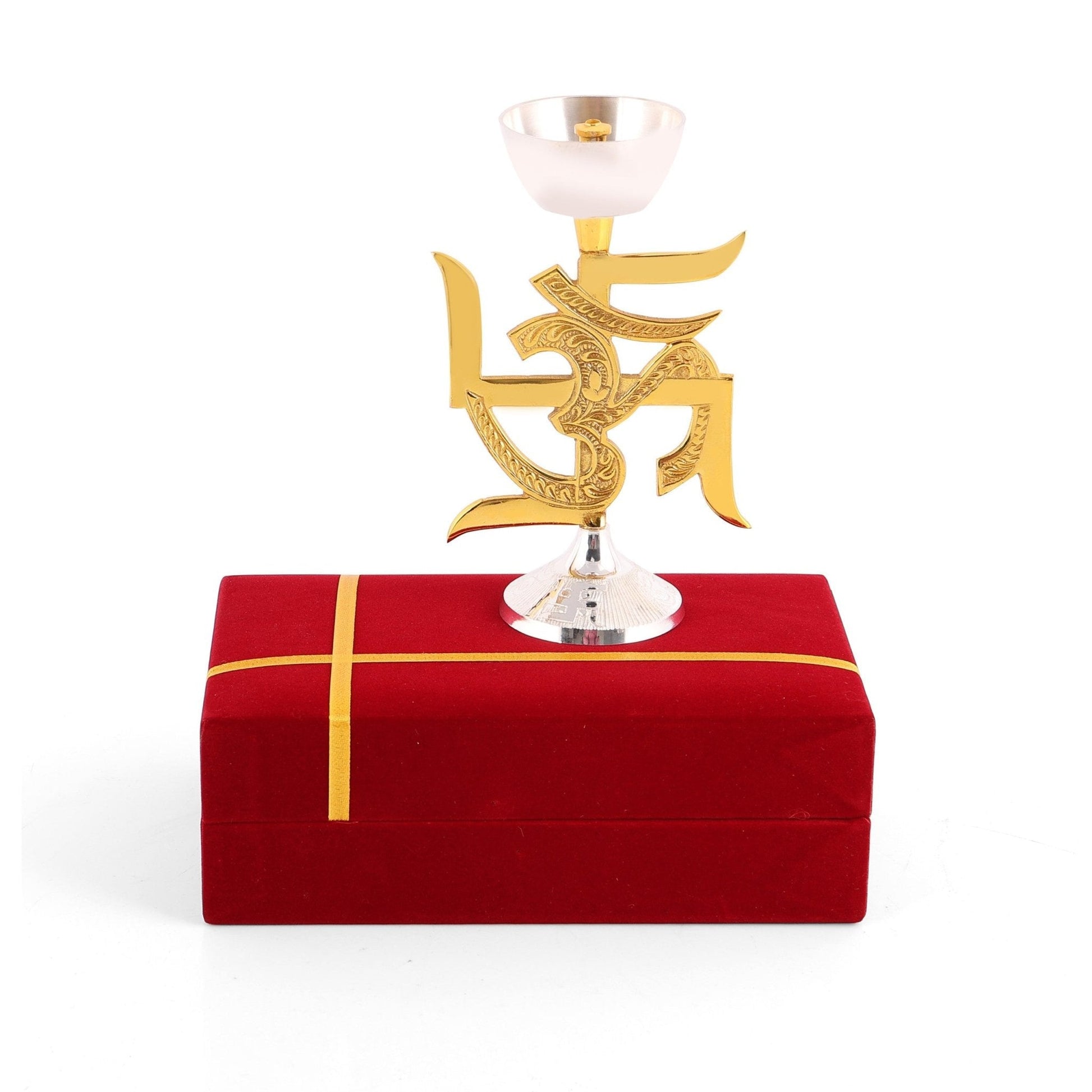 Brass Swastik Oil Lamp [Deepak] - Sama Homes