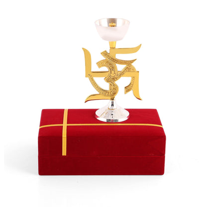 Brass Swastik Oil Lamp [Deepak] - Sama Homes