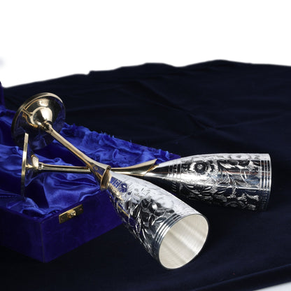 Brass Wine / Champagne Glasses Set of 2 - Sama Homes