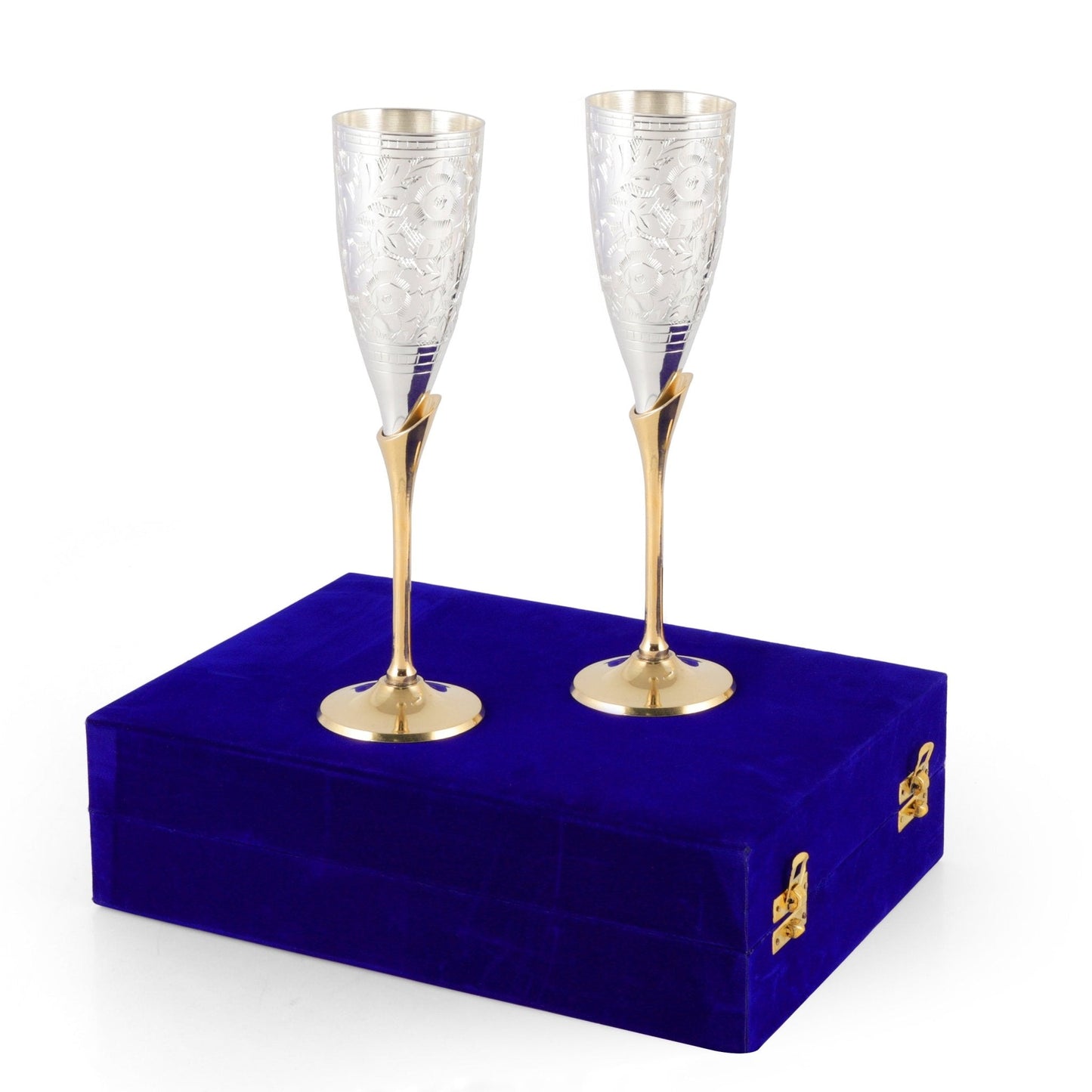 Brass Wine / Champagne Glasses Set of 2 - Sama Homes