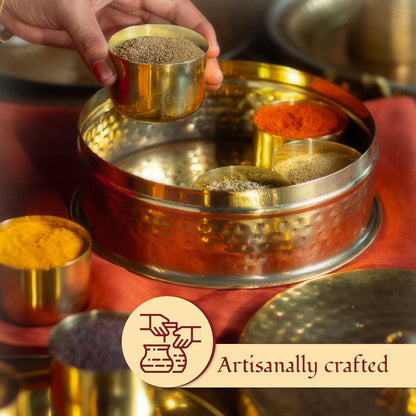 Brass Masala Daani / Spice Box - Sama Homes