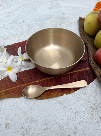 Bronze Bowl / Kansa Porridge Daliya Kheer Bowl / Complete Meal Bowl - Sama Homes