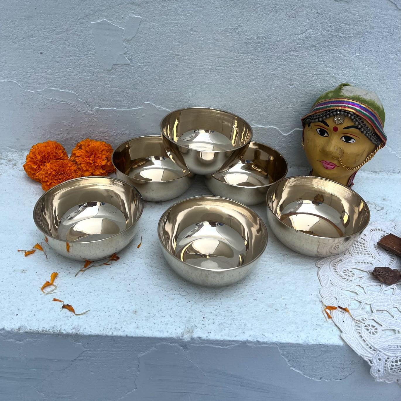 Bronze / Kansa Bowls or Katori Set of 6 Bowls - Sama Homes - Image 13