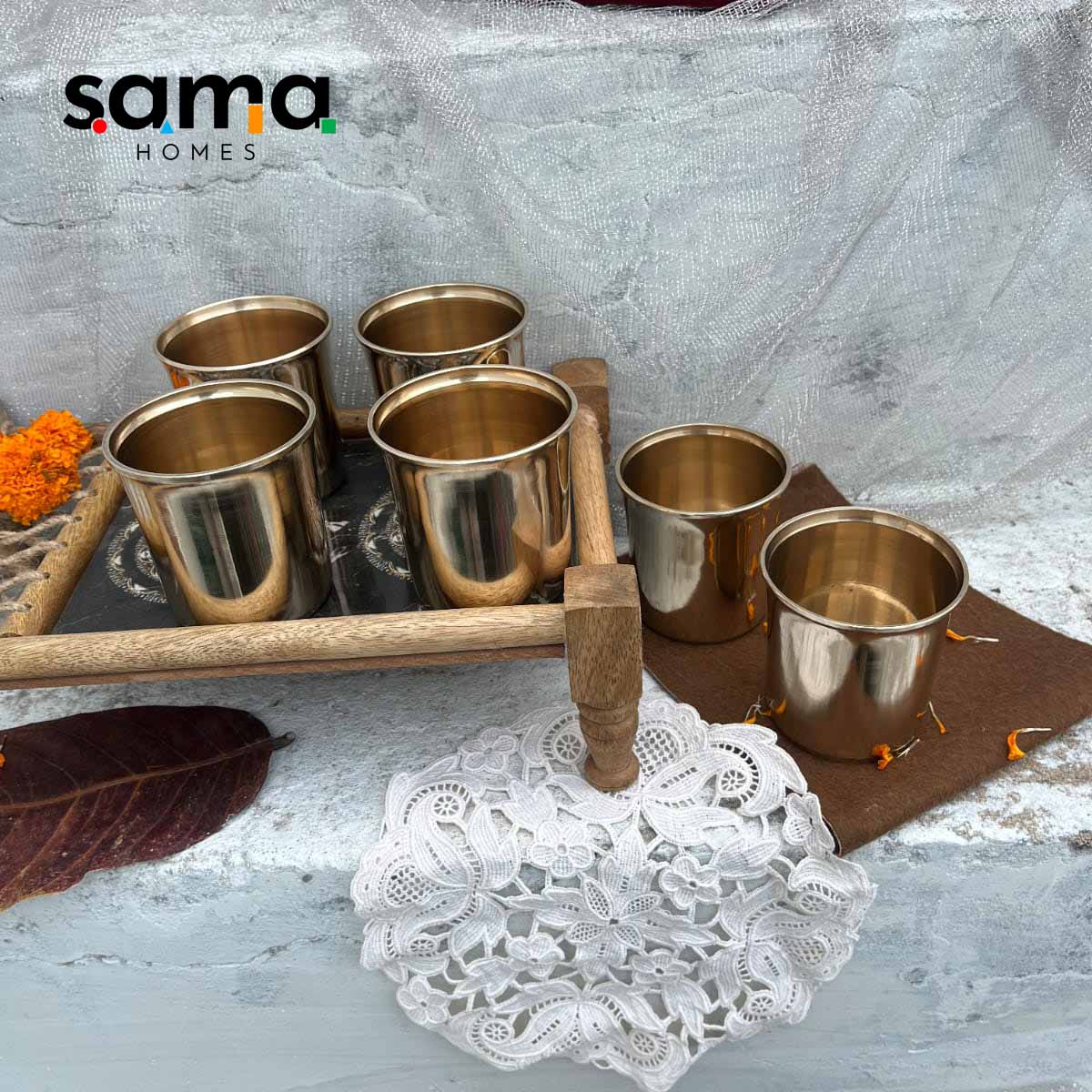 Bronze / Kansa Glasses in Glossy Finish - Sama Homes - Image 9