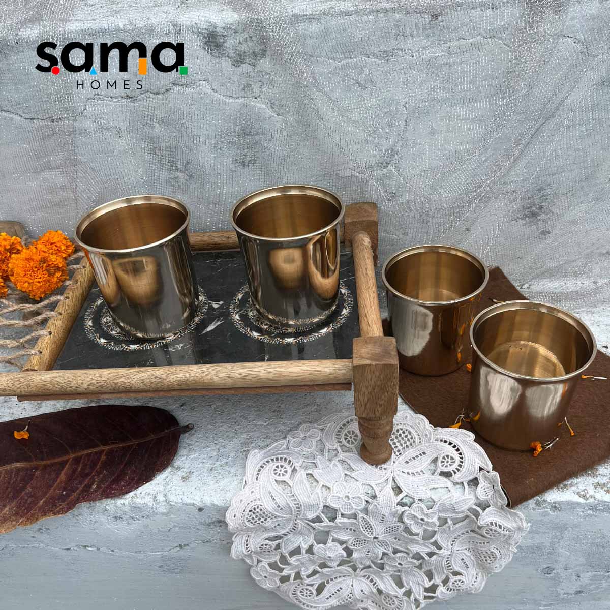 Bronze / Kansa Glasses in Glossy Finish - Sama Homes - Image 8