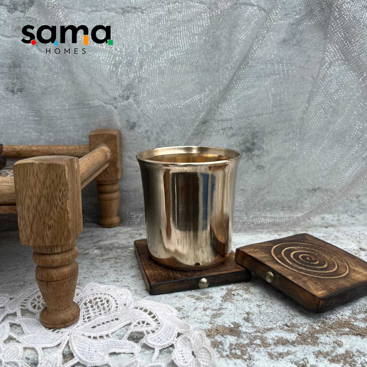 Bronze / Kansa Glasses in Glossy Finish - Sama Homes