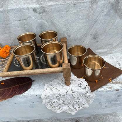 Bronze / Kansa Glasses in Glossy Finish - Sama Homes
