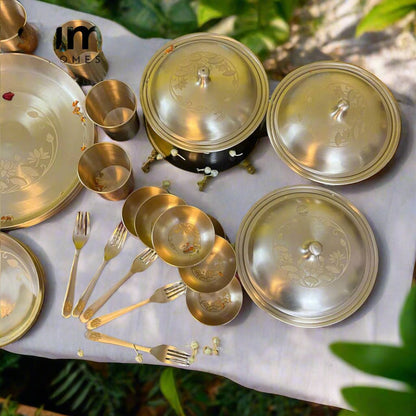 51 Pieces Bronze | Kansa Dinner Set - Sama Homes