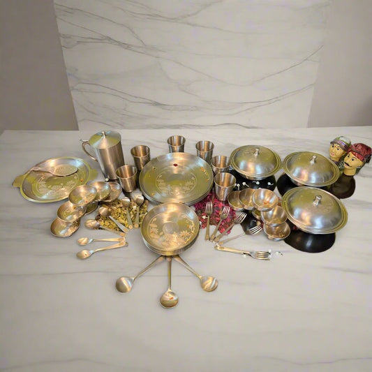51 Pieces Bronze | Kansa Dinner Set - Sama Homes