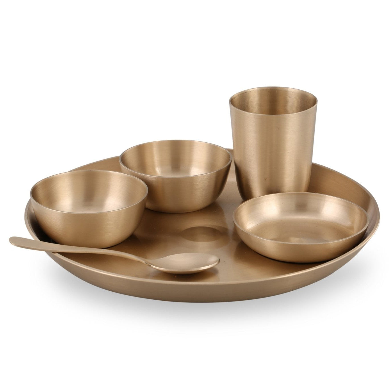 Bronze / Kansa Dinner Set Matte Finish (Pack of 6) - Sama Homes