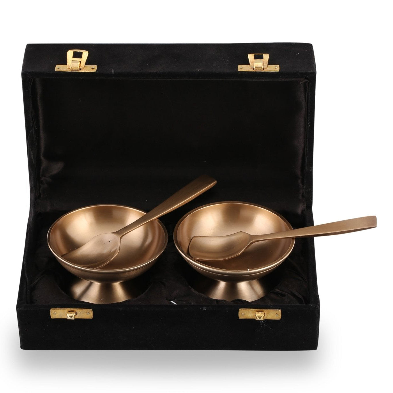 Bronze / Kansa Ice Cream Set with Velvet Box ( Set of 2 ) - Sama Homes