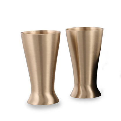 Bronze / Kansa Lassi Glass with Velvet Box ( Set of 2 ) - Sama Homes