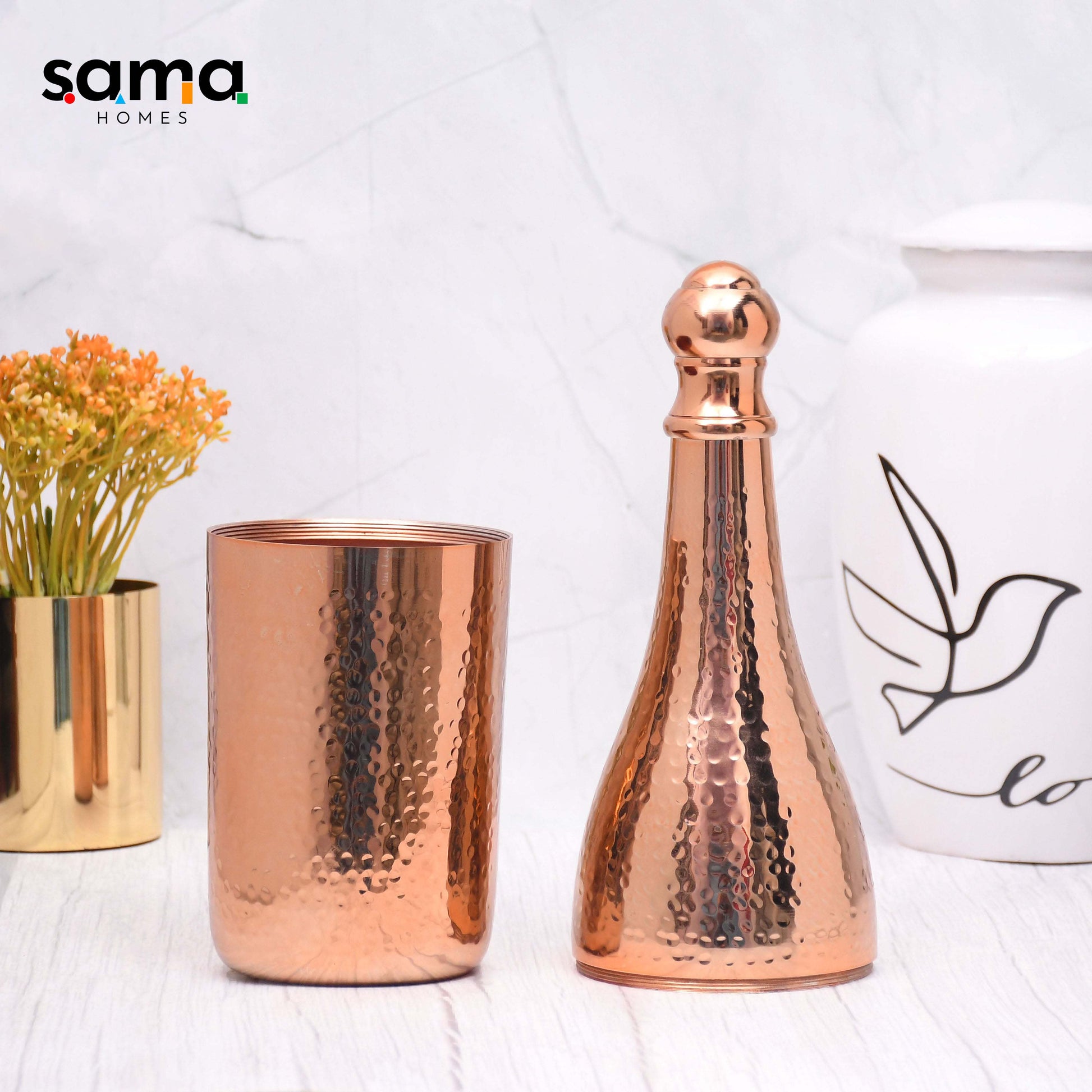 Elegant Design Copper Finished Champagne Bottle Case Barware - Sama Homes - Image 2