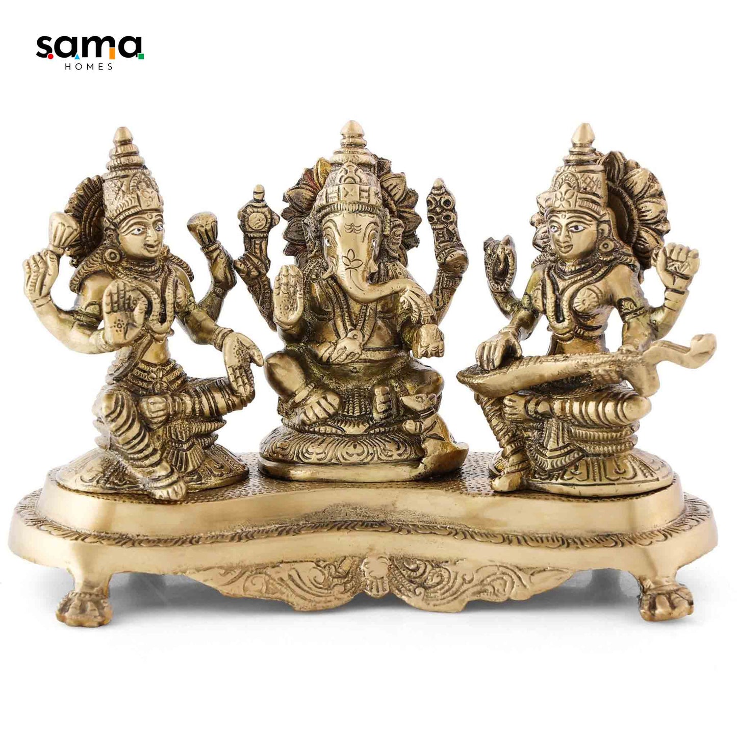 Set of Idol / Statues of Ganesh, Lakshmi, Saraswati - Sama Homes