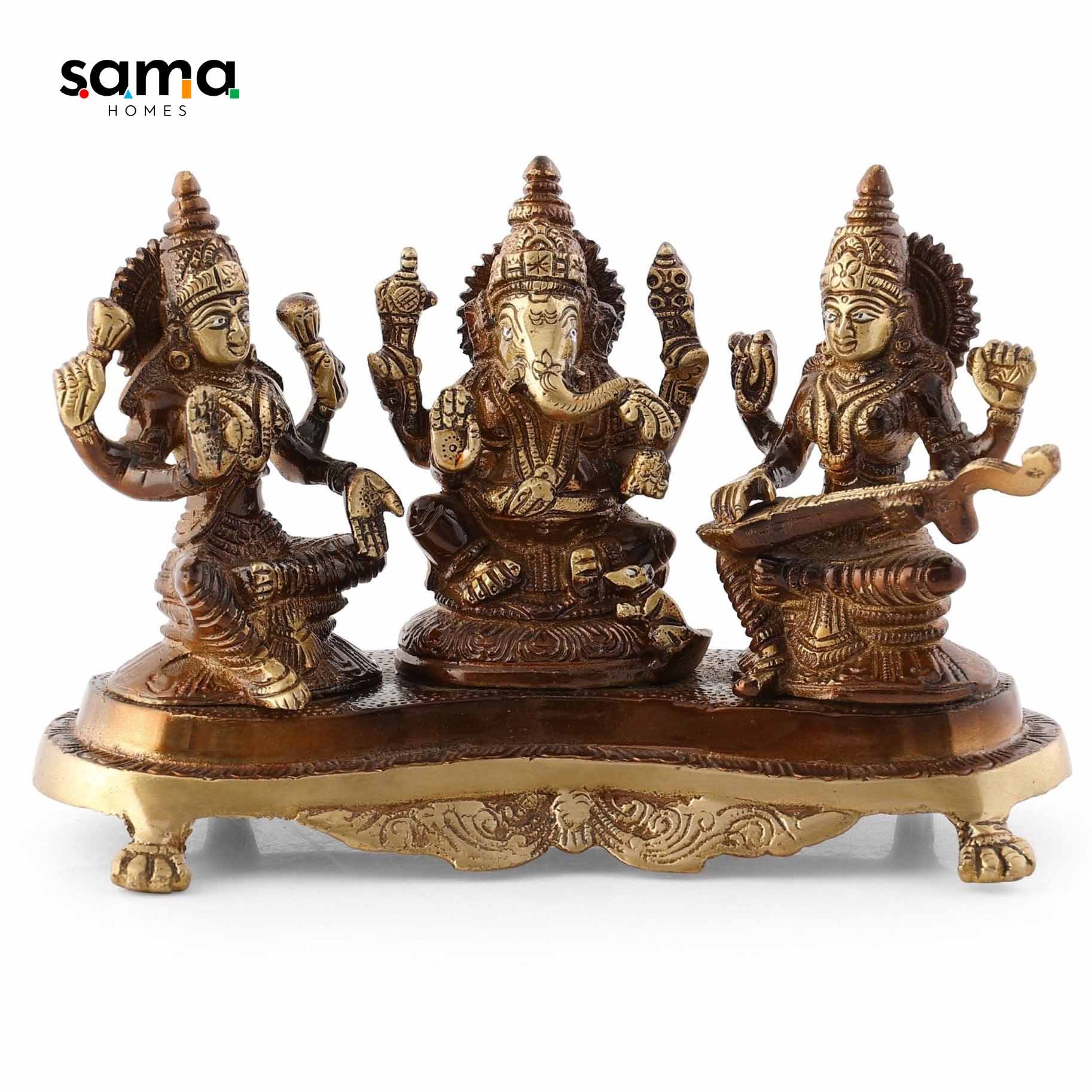 Set of Idol / Statues of Ganesh, Lakshmi, Saraswati - Sama Homes - Image 3