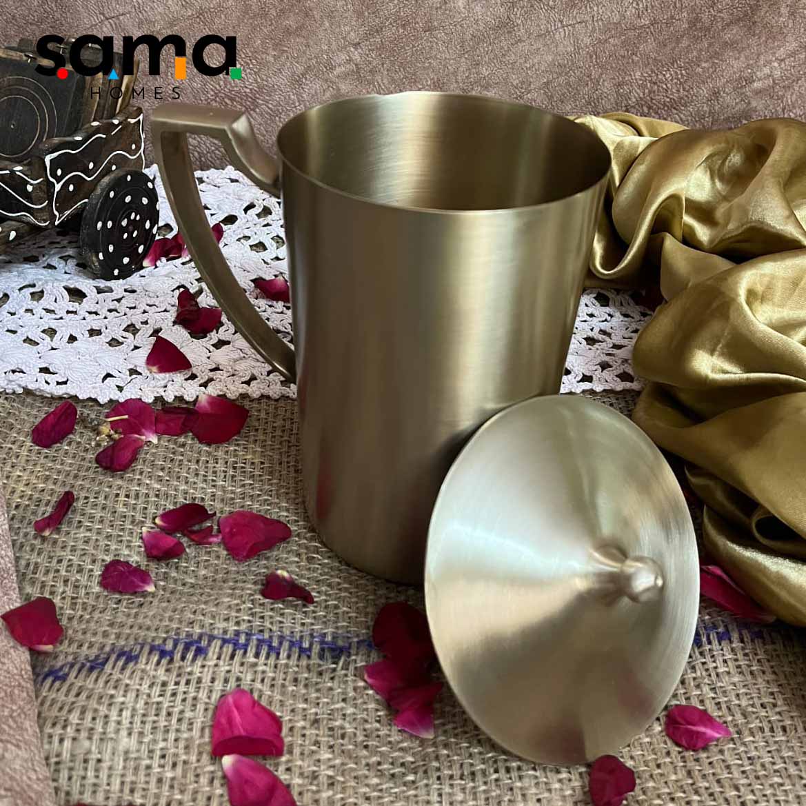 Kansa / Bronze Jug / Pitcher with Matte Finish - Sama Homes - Image 4