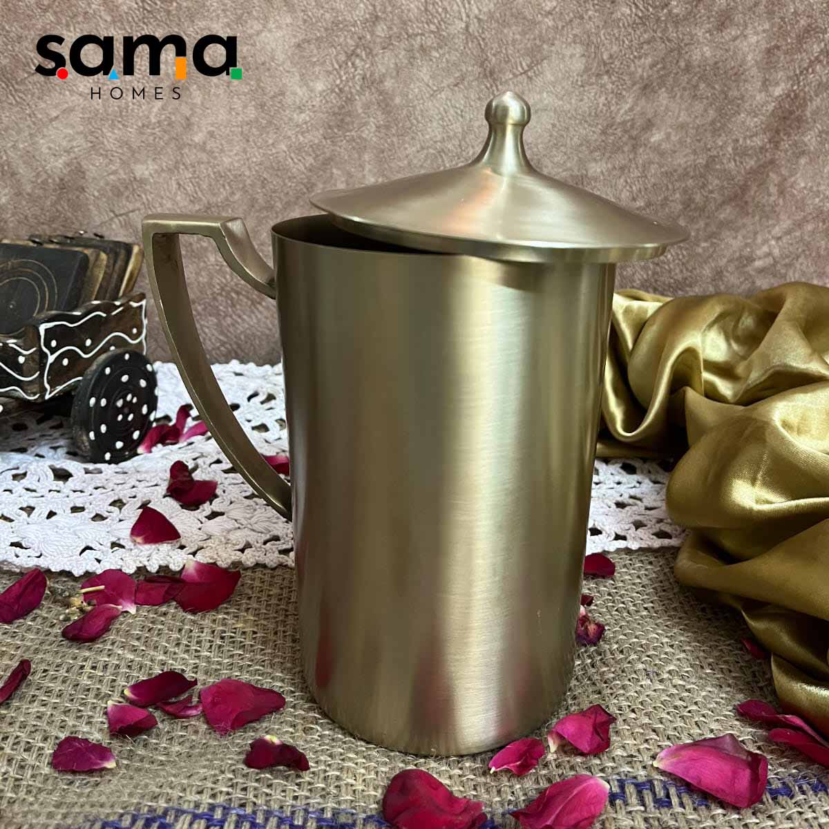 Kansa / Bronze Jug / Pitcher with Matte Finish - Sama Homes - Eco-friendly - Sama Homes