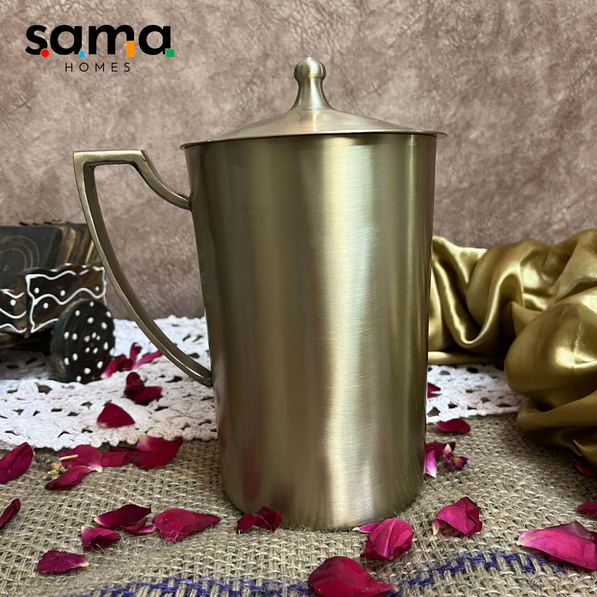 Kansa / Bronze Jug / Pitcher with Matte Finish - Sama Homes