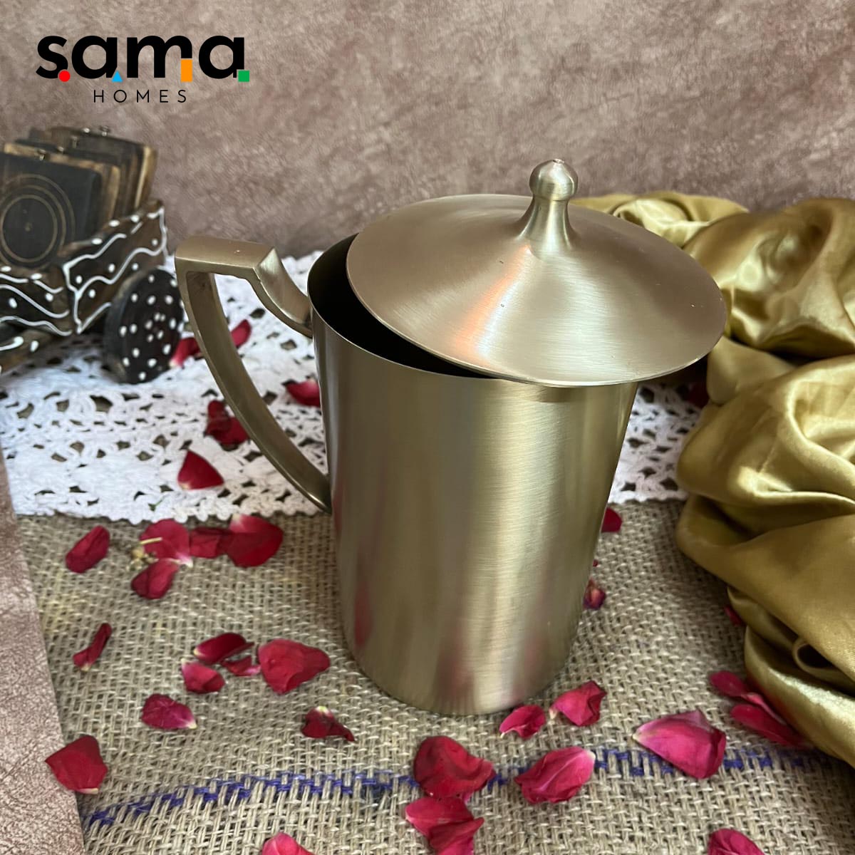 Kansa / Bronze Jug / Pitcher with Matte Finish - Sama Homes