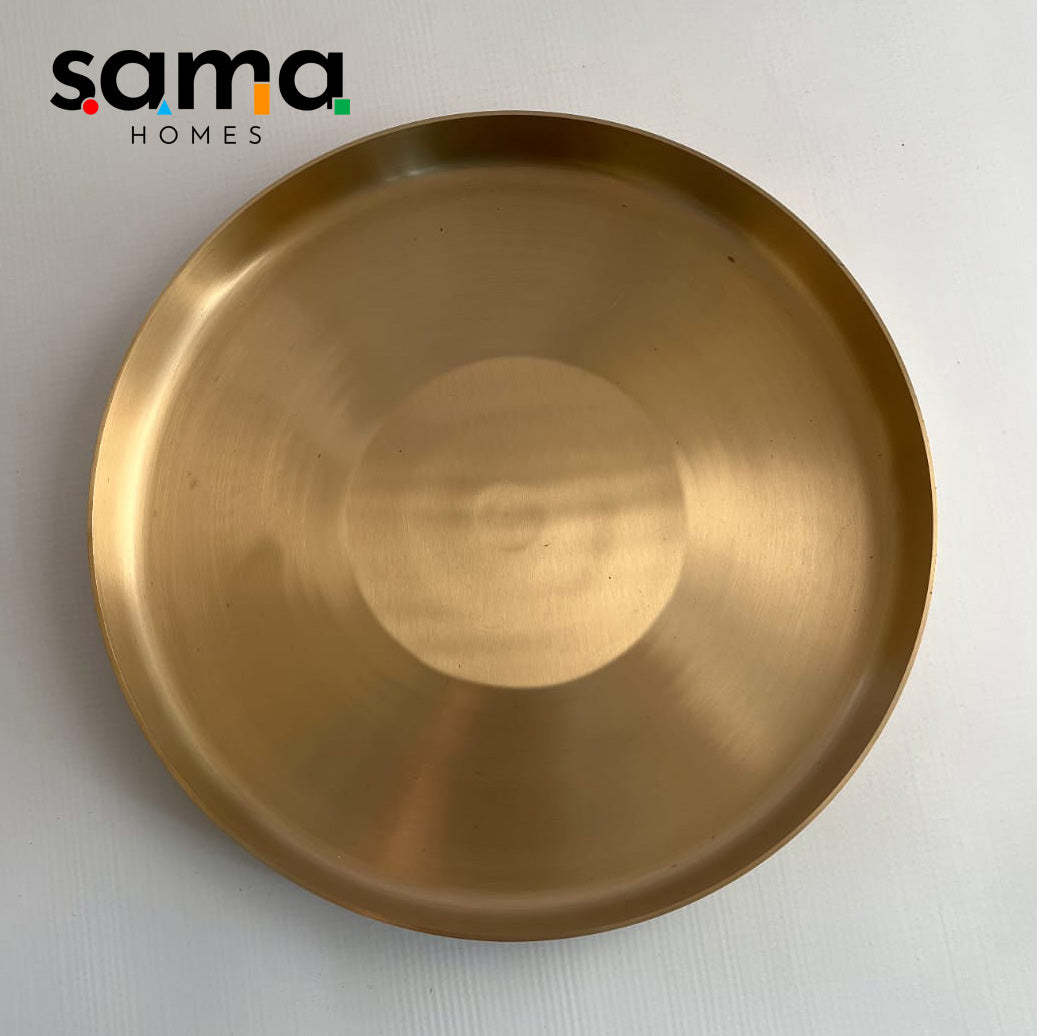 Kansa / bronze thaali (Dinner Plate ) matte finish - Sama Homes - Image 2