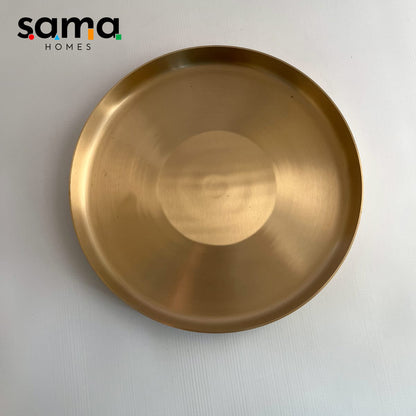 Kansa / bronze thaali (Dinner Plate ) matte finish - Sama Homes