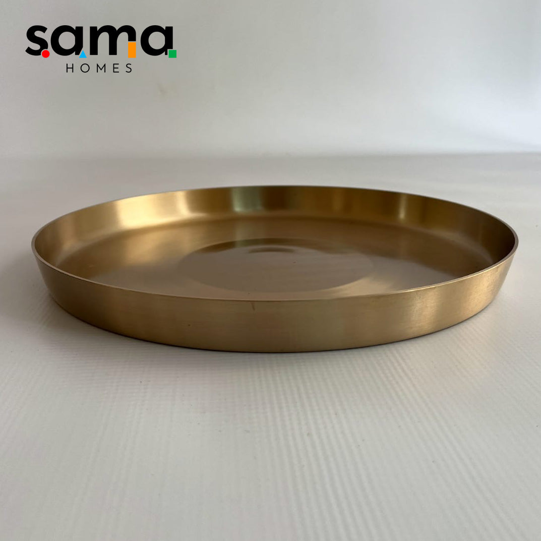 Kansa / bronze thaali (Dinner Plate ) matte finish - Sama Homes - Image 3