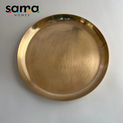 Kansa / bronze thaali (Dinner Plate ) matte finish - Sama Homes
