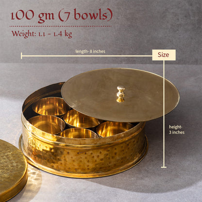 Brass Masala Daani / Spice Box - Sama Homes