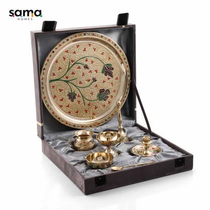 Meenakari Pooja (Set of 7) 10inch - Sama Homes