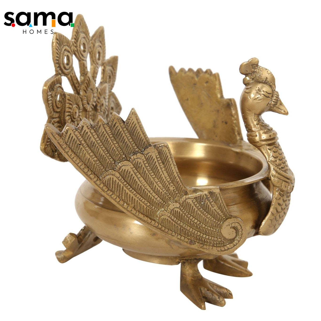 Peacock Urli | Home Decor | Decorative Bowl | Festivity - Sama Homes