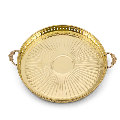 Pooja Thali with Handle [Jaalidar Khomcha] - Sama Homes